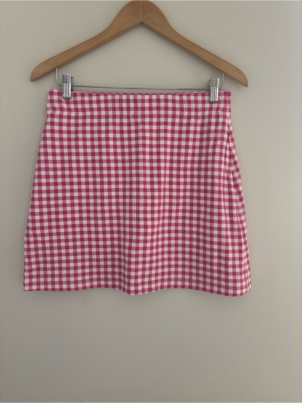 J. McLaughlin Pink Gingham A-Line Mini Skirt